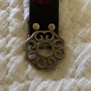 Lucky Brand Black Belt with Gold Buckle